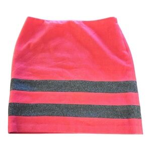 J. McLaughlin Red and Gray Wool Cashmere Pencil Skirt SZ 10